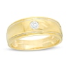 Thumbnail Image 1 of 0.145 CT. Diamond Solitaire Wedding Band in 10K Two-Tone Gold