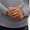 Thumbnail Image 2 of Men's 0.04 CT. Diamond Solitaire Groove Wedding Band in Sterling Silver