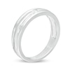 Thumbnail Image 3 of Men's 0.04 CT. Diamond Solitaire Groove Wedding Band in Sterling Silver