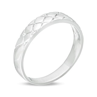 Men's 0.04 CT. T.W. Diamond Quilted Wedding Band in 10K Gold