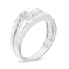 Thumbnail Image 3 of Men's 0.115 CT. T.W. Diamond Cushion Frame Ring in 10K White Gold