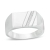 Thumbnail Image 1 of Men's Diamond Accent Rectangle Signet Ring in 10K White Gold