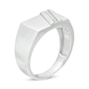 Thumbnail Image 3 of Men's Diamond Accent Rectangle Signet Ring in 10K White Gold