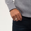 Thumbnail Image 1 of Men's 0.29 CT. T.W. Diamond Three Stone Screw Accent Band in Sterling Silver