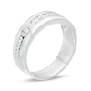 Thumbnail Image 2 of Men's 0.29 CT. T.W. Diamond Three Stone Screw Accent Band in Sterling Silver