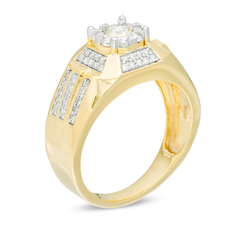Men's 0.69 CT. T.W. Diamond Cross Ring in 10K Gold