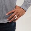 Thumbnail Image 2 of Men's 0.085 CT. T.W. Diamond Geometric Wedding Band in Sterling Silver and 10K Rose Gold