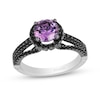Thumbnail Image 1 of Enchanted Disney Villains Ursula Amethyst and 0.45 CT. T.W. Black Diamond Engagement Ring in 14K White Gold
