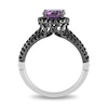 Thumbnail Image 3 of Enchanted Disney Villains Ursula Amethyst and 0.45 CT. T.W. Black Diamond Engagement Ring in 14K White Gold