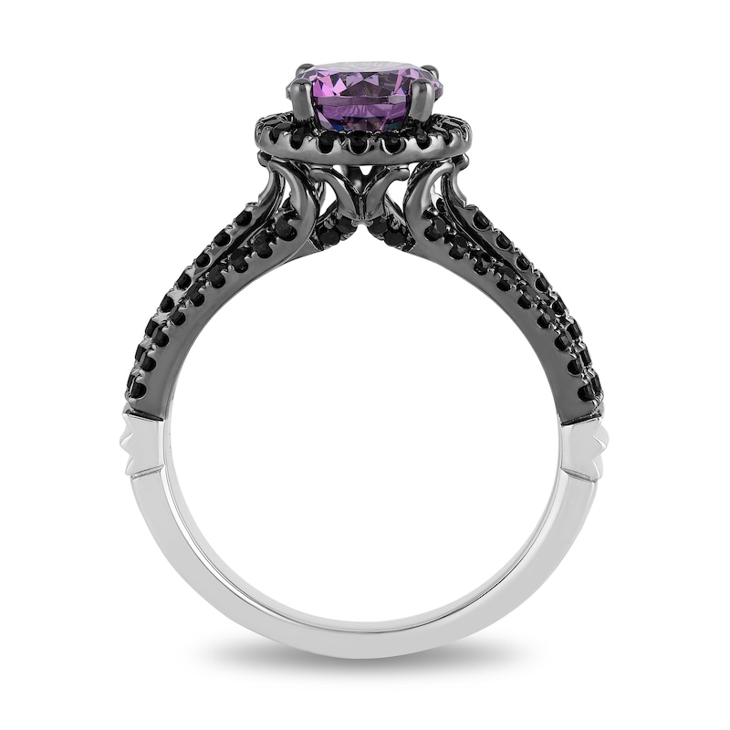 Main Image 3 of Enchanted Disney Villains Ursula Amethyst and 0.45 CT. T.W. Black Diamond Engagement Ring in 14K White Gold
