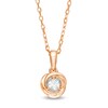 Thumbnail Image 1 of Centre of Me 0.10 CT. Diamond Solitaire Love Knot Pendant in 10K Rose Gold