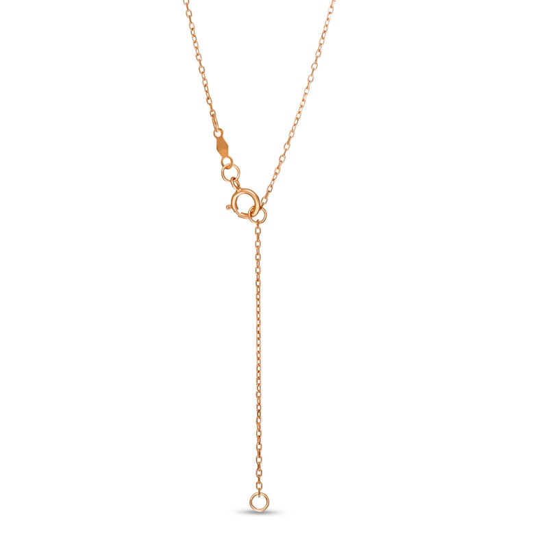 Main Image 3 of Centre of Me 0.10 CT. Diamond Solitaire Love Knot Pendant in 10K Rose Gold