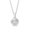 Thumbnail Image 1 of Centre of Me 0.25 CT. Diamond Solitaire Love Knot Pendant in 10K White Gold