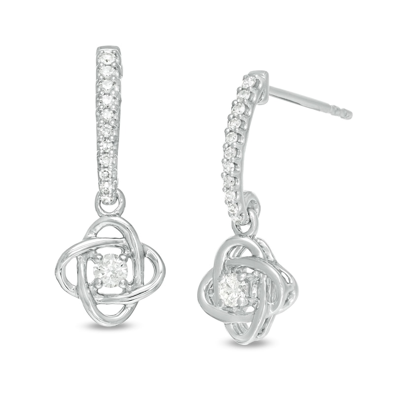 Main Image 1 of Centre of Me 0.16 CT. T.W. Diamond Orbit Drop Earrings in Sterling Silver