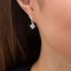 Thumbnail Image 1 of Centre of Me 0.16 CT. T.W. Diamond Orbit Drop Earrings in Sterling Silver