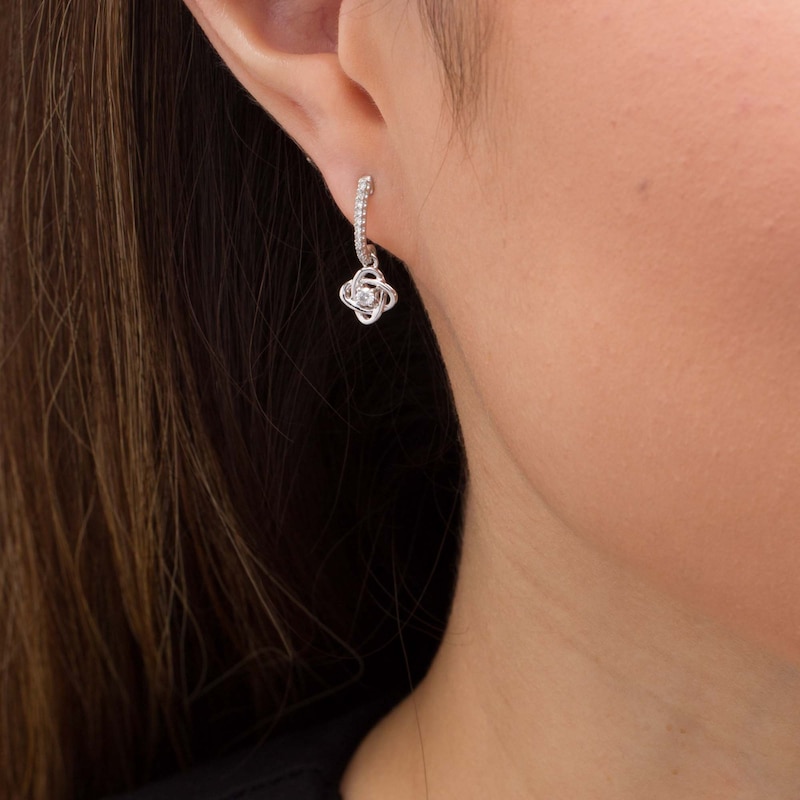 Centre of Me 0.16 CT. T.W. Diamond Orbit Drop Earrings in Sterling Silver