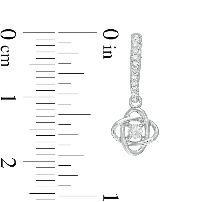 Main Image 3 of Centre of Me 0.16 CT. T.W. Diamond Orbit Drop Earrings in Sterling Silver