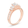 Thumbnail Image 2 of 1.45 CT. T.W. Emerald-Cut Diamond Past Present Future® Engagement Ring in 14K Rose Gold