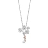Hallmark Diamonds Gratitude 0.10 CT. T.W. Diamond Flower Bouquet Pendant in Sterling Silver and 10K Rose Gold