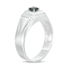 Thumbnail Image 3 of Men's 0.23 CT. Black Diamond Solitaire Square Top Signet Ring in Sterling Silver