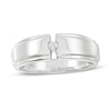 Thumbnail Image 1 of Men's 0.065 CT. Diamond Solitaire Open Shank Ring in Sterling Silver