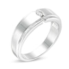 Thumbnail Image 3 of Men's 0.065 CT. Diamond Solitaire Open Shank Ring in Sterling Silver