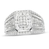 Thumbnail Image 1 of 0.95 CT. T.W. Composite Diamond Multi-Row Ring in 10K White Gold