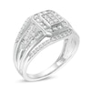Thumbnail Image 3 of 0.95 CT. T.W. Composite Diamond Multi-Row Ring in 10K White Gold