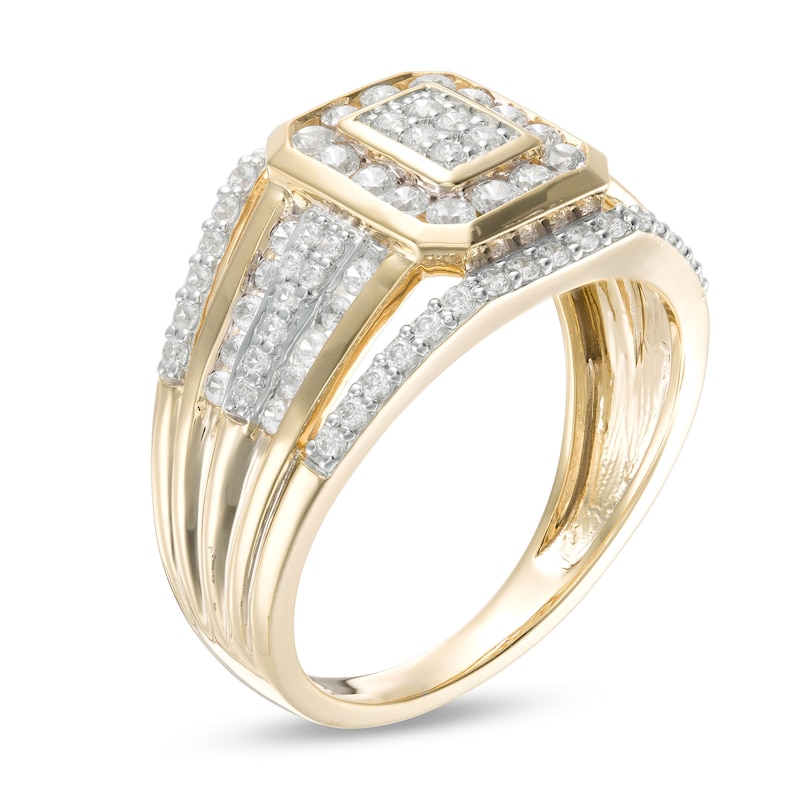 Men's 0.95 CT. T.W. Composite Diamond Multi-Row Ring in 10K Gold