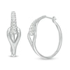 Thumbnail Image 1 of Love + Be Loved 0.50 CT. T.W. Diamond Interlocking Loop Hoop Earrings in 10K White Gold