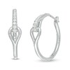 Thumbnail Image 1 of Love + Be Loved 0.25 CT. T.W. Diamond Interlocking Loop Hoop Earrings in 10K White Gold