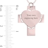 Thumbnail Image 2 of Engravable Photo Perforated Heart Cross Pendant in 10K White, Yellow or Rose Gold (1 Image and 2 Lines)