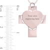 Thumbnail Image 3 of Engravable Photo Perforated Heart Cross Pendant in 10K White, Yellow or Rose Gold (1 Image and 2 Lines)
