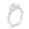 1.47 CT. T.W. Certified Oval Lab-Grown Diamond Past Present Future® Engagement Ring in 14K White Gold (G/SI2)
