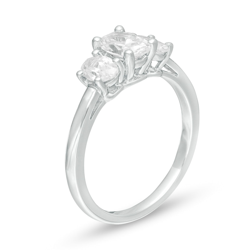 Main Image 3 of 1.47 CT. T.W. Certified Oval Lab-Grown Diamond Past Present Future® Engagement Ring in 14K White Gold (G/SI2)