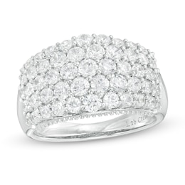 1.95 CT. T.W. Certified Lab-Created Diamond Multi-Row Ring in 14K White Gold (F/SI2)