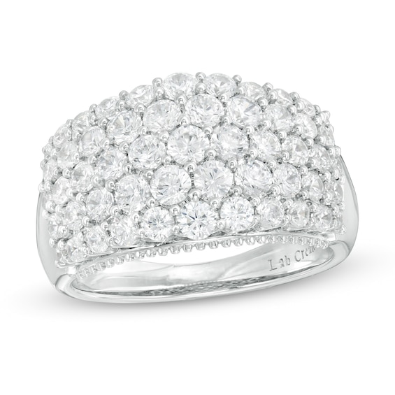 1.95 CT. T.W. Certified Lab-Grown Diamond Multi-Row Ring in 14K White Gold (F/SI2)