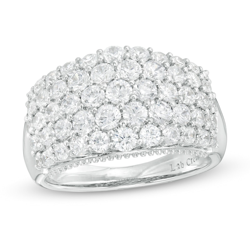 Main Image 1 of 1.95 CT. T.W. Certified Lab-Grown Diamond Multi-Row Ring in 14K White Gold (F/SI2)