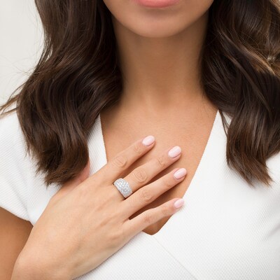 1.95 CT. T.W. Certified Lab-Grown Diamond Multi-Row Ring in 14K White Gold (F/SI2)