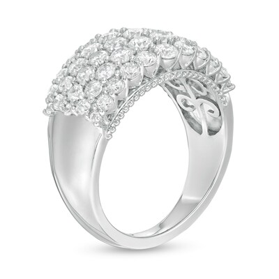1.95 CT. T.W. Certified Lab-Grown Diamond Multi-Row Ring in 14K White Gold (F/SI2)