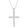 Thumbnail Image 1 of 0.45 CT. T.W. Certified Lab-Grown Diamond Cross Pendant in 14K White Gold (F/SI2)