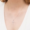 Thumbnail Image 2 of 0.45 CT. T.W. Certified Lab-Grown Diamond Cross Pendant in 14K White Gold (F/SI2)
