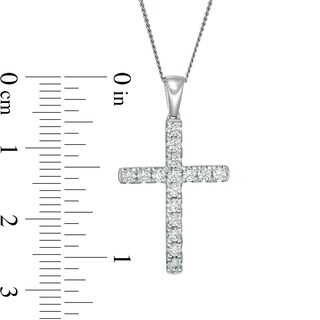 0.45 CT. T.W. Certified Lab-Created Diamond Cross Pendant in 14K White Gold (F/SI2)