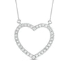 0.45 CT. T.W. Certified Lab-Grown Diamond Heart Outline Necklace in 14K White Gold (F/SI2)