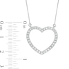 0.45 CT. T.W. Certified Lab-Grown Diamond Heart Outline Necklace in 14K White Gold (F/SI2)