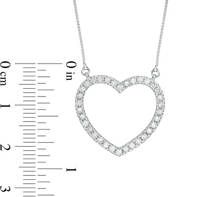 0.45 CT. T.W. Certified Lab-Grown Diamond Heart Outline Necklace in 14K White Gold (F/SI2)