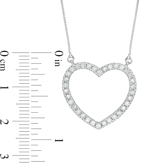 0.45 CT. T.W. Certified Lab-Grown Diamond Heart Outline Necklace in 14K White Gold (F/SI2)