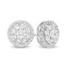 0.95 CT. T.W. Certified Lab-Grown Diamond Double Frame Stud Earrings in 14K White Gold (F/SI2)