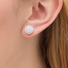 0.95 CT. T.W. Certified Lab-Grown Diamond Double Frame Stud Earrings in 14K White Gold (F/SI2)