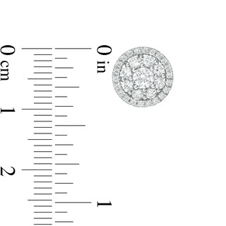 0.95 CT. T.W. Certified Lab-Grown Diamond Double Frame Stud Earrings in 14K White Gold (F/SI2)